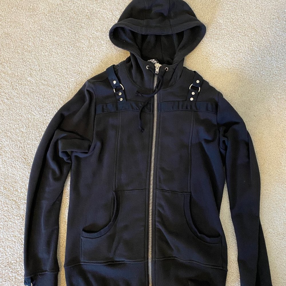 Lip Service Bio-Mechanoid Zip Hoodie Bondage Goth